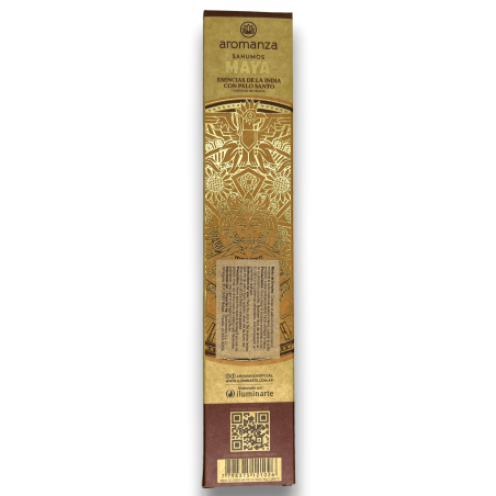Mayan Sahumos Essences d’Inde avec Encens Palo Santo Humility Aromanza - Iluminarte Argentina - 3 très grandes barres
