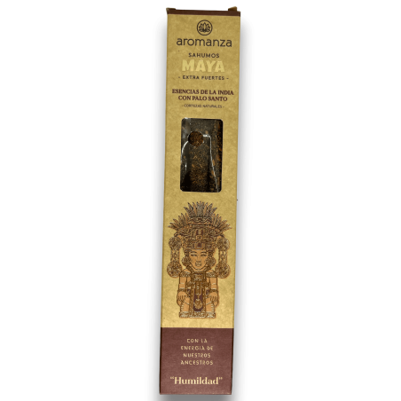 Mayan Sahumos Essences d’Inde avec Encens Palo Santo Humility Aromanza - Iluminarte Argentina - 3 très grandes barres