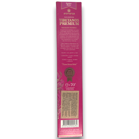 Encens Tibétain Premium Passion Pink Fascination Encens Aromanza - Iluminarte Argentina - 8 bâtonnets épais