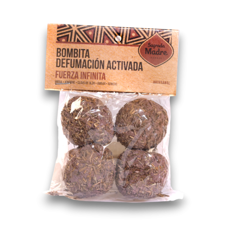 Sac pentru bombă Sacred Mother Infinite Force - Smirnă activată, ghimbir, cuișoare, chihlimbar și rozmarin - 4 unități