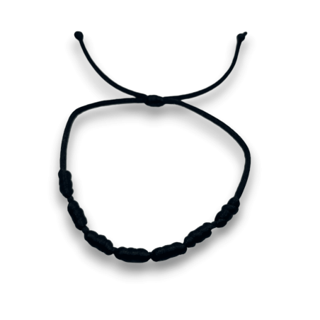 7 Knot Black Rope Bracelet - HOSTENATURA Protection against negative energy