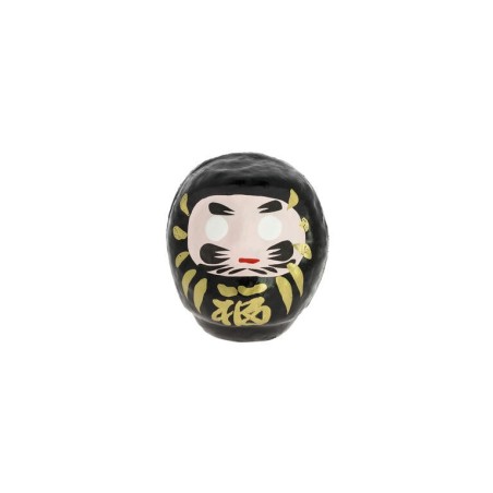 Daruma Negro Mediano Protección - Tradicional Japón - Muñeco de los propósitos