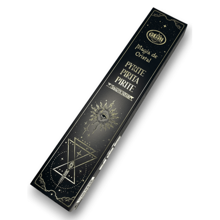 Encens Pyrite Magie de Cristal Aum Parfums - Encens avec Boîte de Cristal de Pyrite - 20gr.