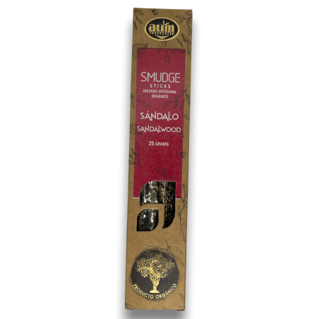 Encens au bois de santal bio AUM Fragrances Smudge Sticks - 25gr.