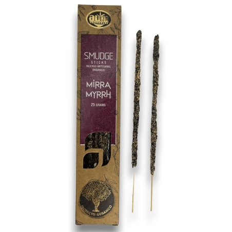 Incenso Orgânico Mirra AUM Fragrâncias Smudge Sticks - 25gr.