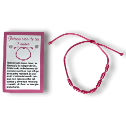 Bracelet Corde Rose 7 Noeuds - HOSTENATURA...