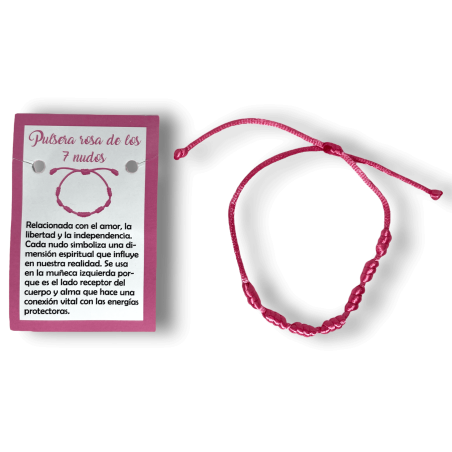 Bracciale Corda Rosa 7 Nodi - HOSTENATURA Amore e contro la solitudine