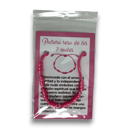 Bracciale Corda Rosa 7 Nodi - HOSTENATURA Amore e contro la solitudine