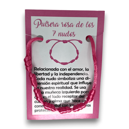 Pulsera 7 Nudos Cuerda Rosa - HOSTENATURA Amor y contra la soledad