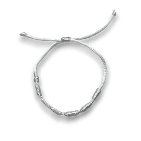 Bracciale in Corda Bianca 7 Nodi - HOSTENATURA Fertilità