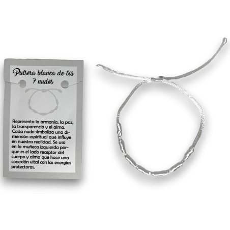 Bracciale in Corda Bianca 7 Nodi - HOSTENATURA Fertilità
