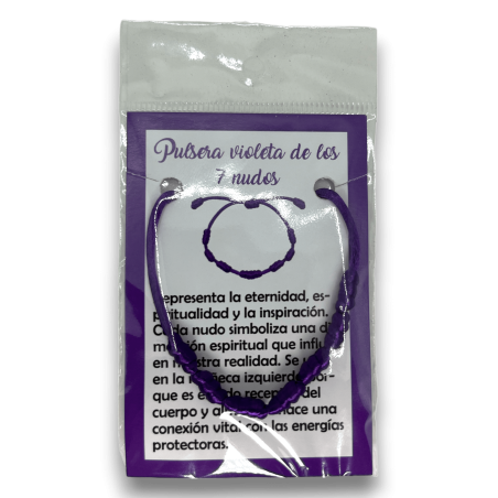Bracciale in corda viola a 7 nodi - HOSTENATURA Rappresenta l'eternità, la spiritualità e l'ispirazione.