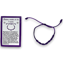 Pulsera 7 Nudos Cuerda Violeta - HOSTENATURA...