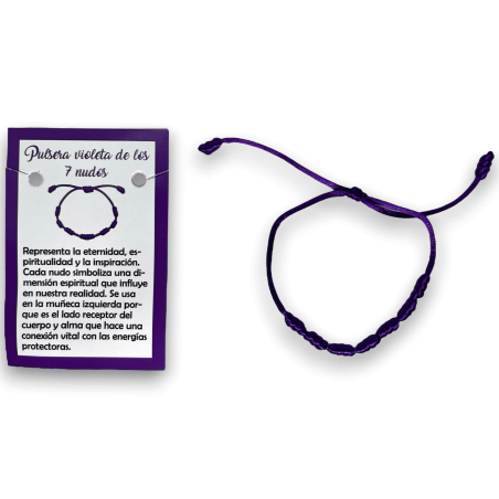 Pulseira Corda Violeta 7 Nós - HOSTENATURA Representa Eternidade, Espiritualidade e Inspiração.