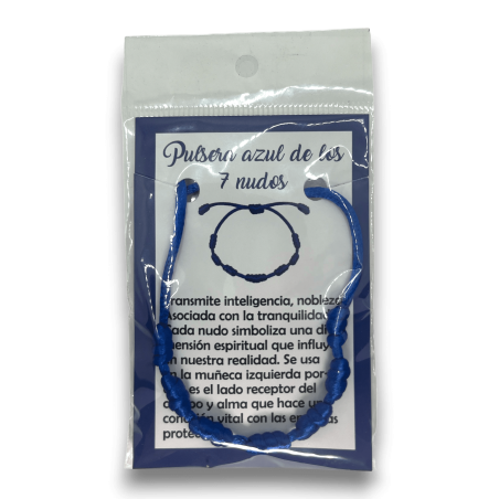 Bracelet Corde Bleue 7 Noeuds - HOSTENATURA l’intelligence, la noblesse et la tranquillité