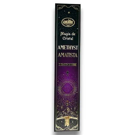 Encens Cristal Magique Améthyste Aum Fragrances - Encens en cristal d’améthyste boîte - 20gr.