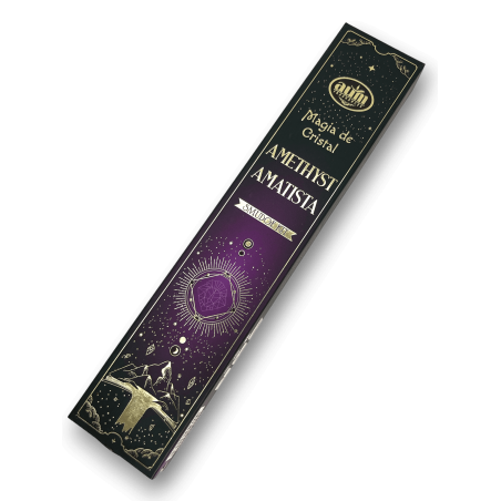 Incienso Amatista Magia de Cristal Aum Fragrances - Incienso con cajita de critales de Amatista - 20gr.