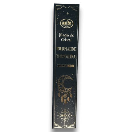 Aum Fragrances Magic Turmaline Räucherstäbchen - Räucherstäbchen mit Turmalin Kristall Box - 20gr.