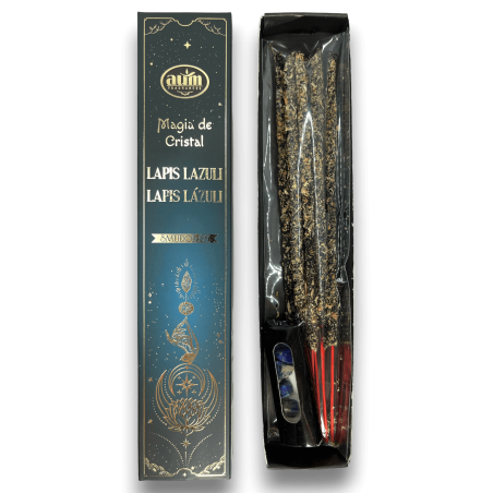Incienso Lapislázuli Magia de Cristal Aum Fragrances - Incienso con cajita de cristales de Lapislázuli - 20gr.