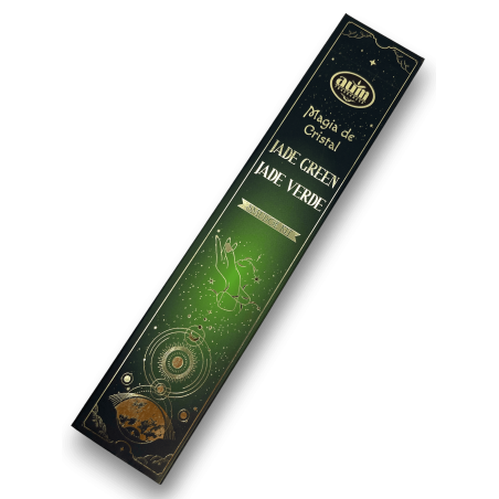 Fragrâncias Green Jade Incense Crystal Magic Aum - Incenso com caixa de cristais Green Jade - 20gr.