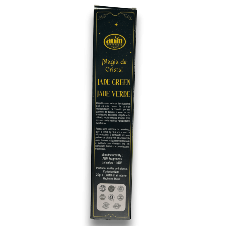 Encens en Jade Vert Magie du Cristal Aum Parfums - Encens en Cristal de Jade Vert Boîte - 20gr.