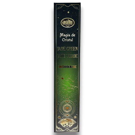 Green Jade Incense Magic of Crystal Aum Fragrances - Incense with Green Jade Crystal Box - 20gr.
