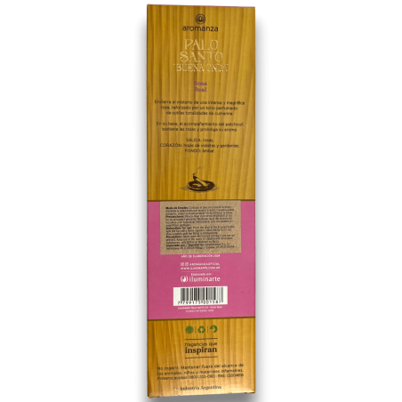 Good Wave Palo Santo Incense with Royal Rose Love Incense Aromanza - 8 thick sticks - Iluminarte Argentina