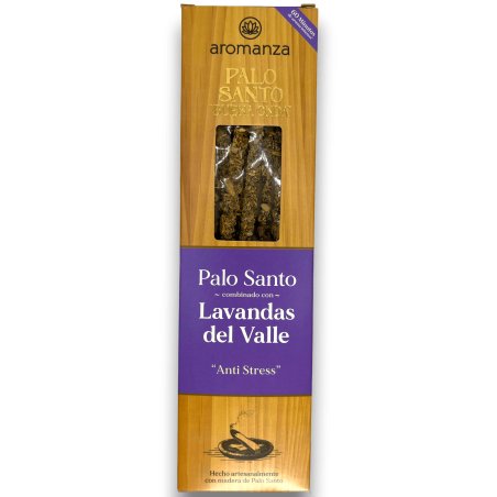 Encens Bonne Onde Palo Santo à la Lavande de la Vallée Encens Anti Stress Aromanza - 8 sticks - Iluminarte Argentina