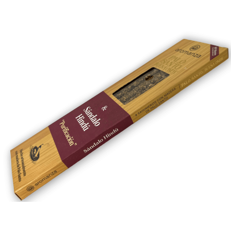 Incienso Buena Onda Palo Santo con Sándalo Hindú Purificación Inciensos Aromanza - 8 varillas - Iluminarte Argentina