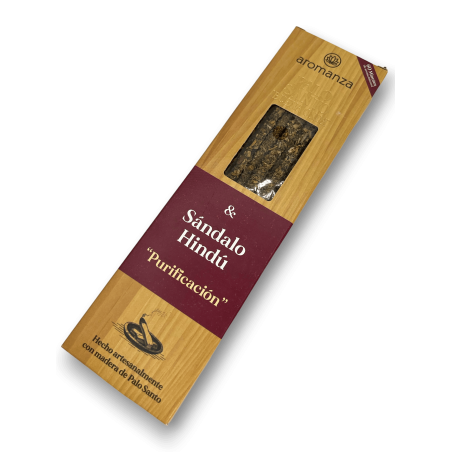 Good Wave Palo Santo Räucherstäbchen mit Hindu-Sandelholz Reinigung Räucherstäbchen Aromanza - 8 Stäbchen - Iluminarte Argentina