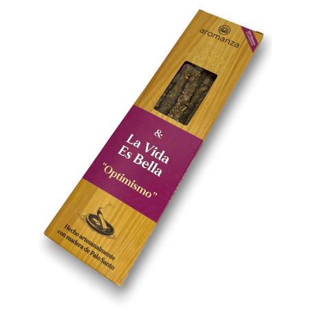 Good Wave Palo Santo Räucherstäbchen mit Leben ist schön Optimismus Räucherstäbchen Aromanza - 8 Stäbchen - Iluminarte Argentina