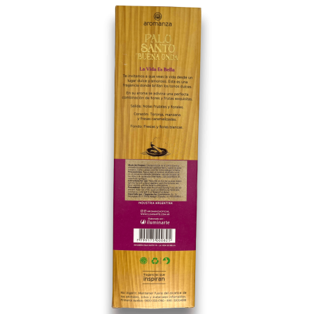 Good Wave Palo Santo Räucherstäbchen mit Leben ist schön Optimismus Räucherstäbchen Aromanza - 8 Stäbchen - Iluminarte Argentina