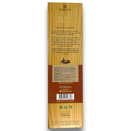 Good Wave Palo Santo Incense with Consecrated Incense Lighting Incense Aromanza - 8 sticks - Iluminarte Argentina