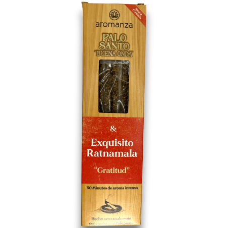 Encens Bona Onda Palo Santo amb Exquisit Ratnamala Gratitud Encens Aromanza - 8 varetes - Il·luminar-te Argentina