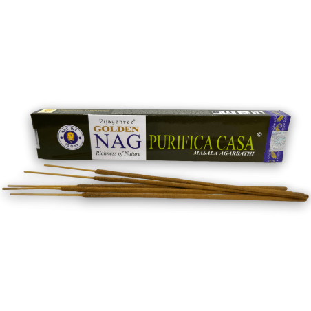 Purify House Incenso GOLDEN NAG Fragrância Purify House Vijayshree - 1 Caixa de 15gr.
