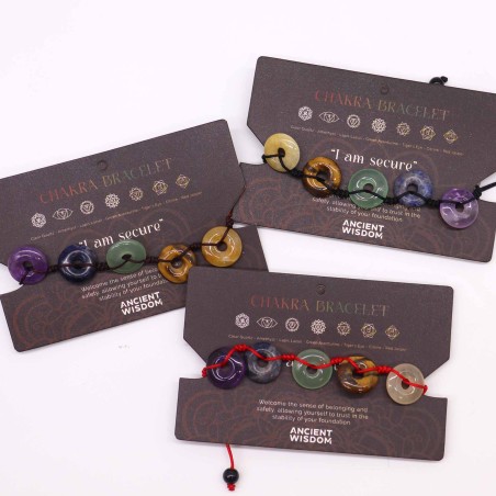 Large Circle Chakra Bracelet Stones - String Bracelet
