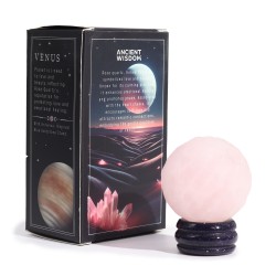 Pianeta Venere in quarzo rosa su pietra solare...