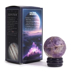Améthyste Planète Jupiter sur pierre solaire...