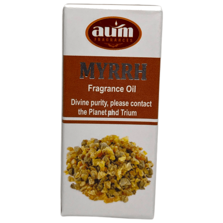 Aceite de Fragancia Mirra AUM FRAGRANCES Pureza Divina, Contacto con el Planeta y Triunfo 10ml.