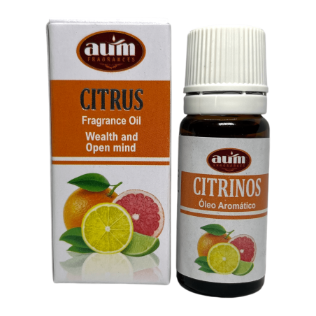 Aceite de Fragancia Cítrico AUM FRAGRANCES Riqueza y Mente Abierta 10ml.