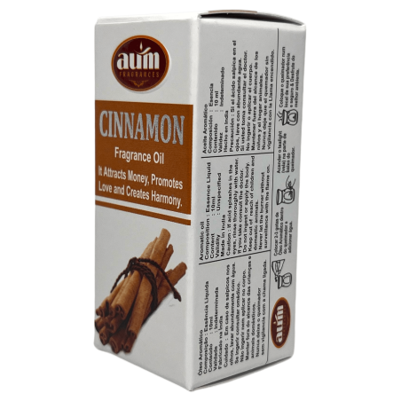 Aceite de Fragancia Canela AUM FRAGRANCES Atrae Dinero, Promueve el Amor y crea Armonía 10ml.