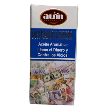 Aceite de Fragancia Don Juan del Dinero AUM FRAGRANCES Llama el Dinero y Contra los vicios 10ml.