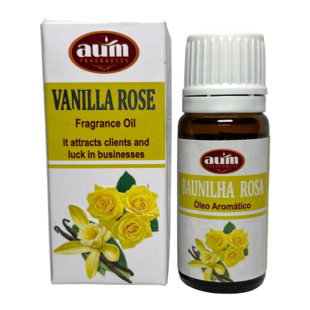 Aceite de Fragancia Vainilla Rosa AUM FRAGRANCES Atrae Clientes y Suerte en los Negocios 10ml.