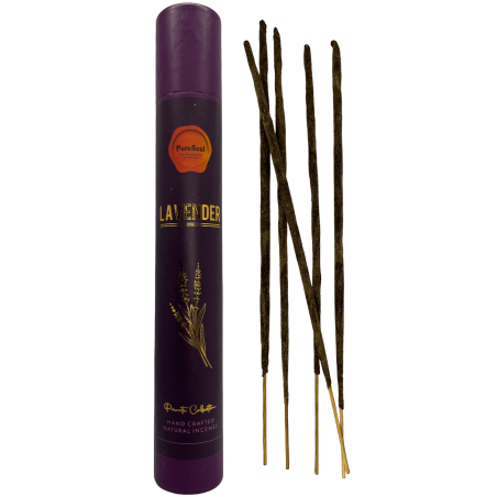 Fragrâncias Pure Soul Lavender Incense AUM - Incenso artesanal indiano de alta qualidade - 25gr.