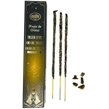 Tigerauge Magic Crystal Weihrauch Aum Düfte - Weihrauch mit Tigerauge Kristall Box - 20gr.