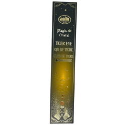 Incienso Ojo de Tigre Magia de Cristal Aum Fragrances - Incienso con cajita de cristales de Ojo de Tigre - 20gr.