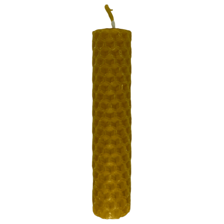 Bougie au miel en cire d'abeille naturelle - 10x2cm - 25gr.