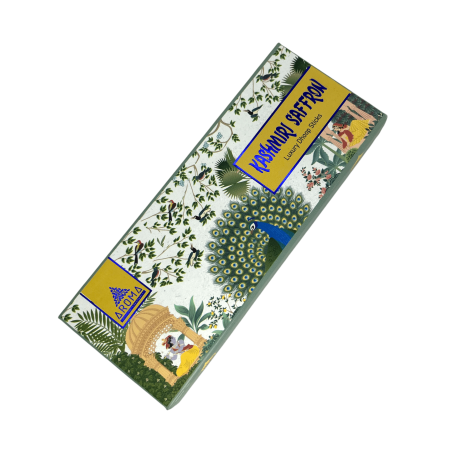 Tămâie cu șofran Dhoop AROMA Parfumuri Kashmiri Sofran de lux Dhoop Sticks - Tămâie tibetană 15 bețe în cutie cadou