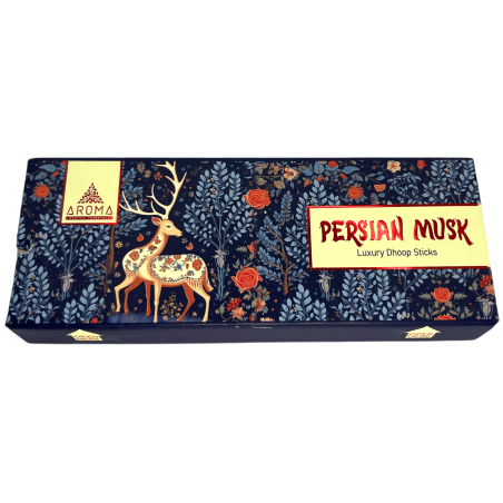 Encens Dhoop Musc Persan AROMA Parfums Musc Persan Bâtonnets de Luxe Dhoop - Encens Tibétain 15 barres en boîte cadeau