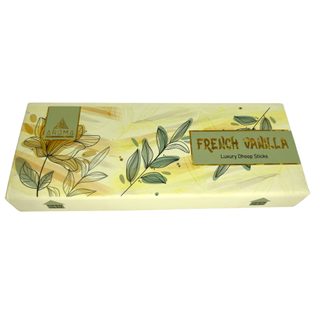 Encens Dhoop Vanille AROMA Parfums Vanille Française Luxury Dhoop Sticks - Encens Tibétain 15 barres en coffret cadeau